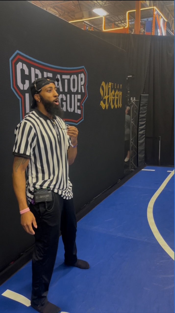 Nick Parks refereeing a House of Highlights event